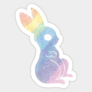 Rainbow magic bunny of the galaxy black Sticker